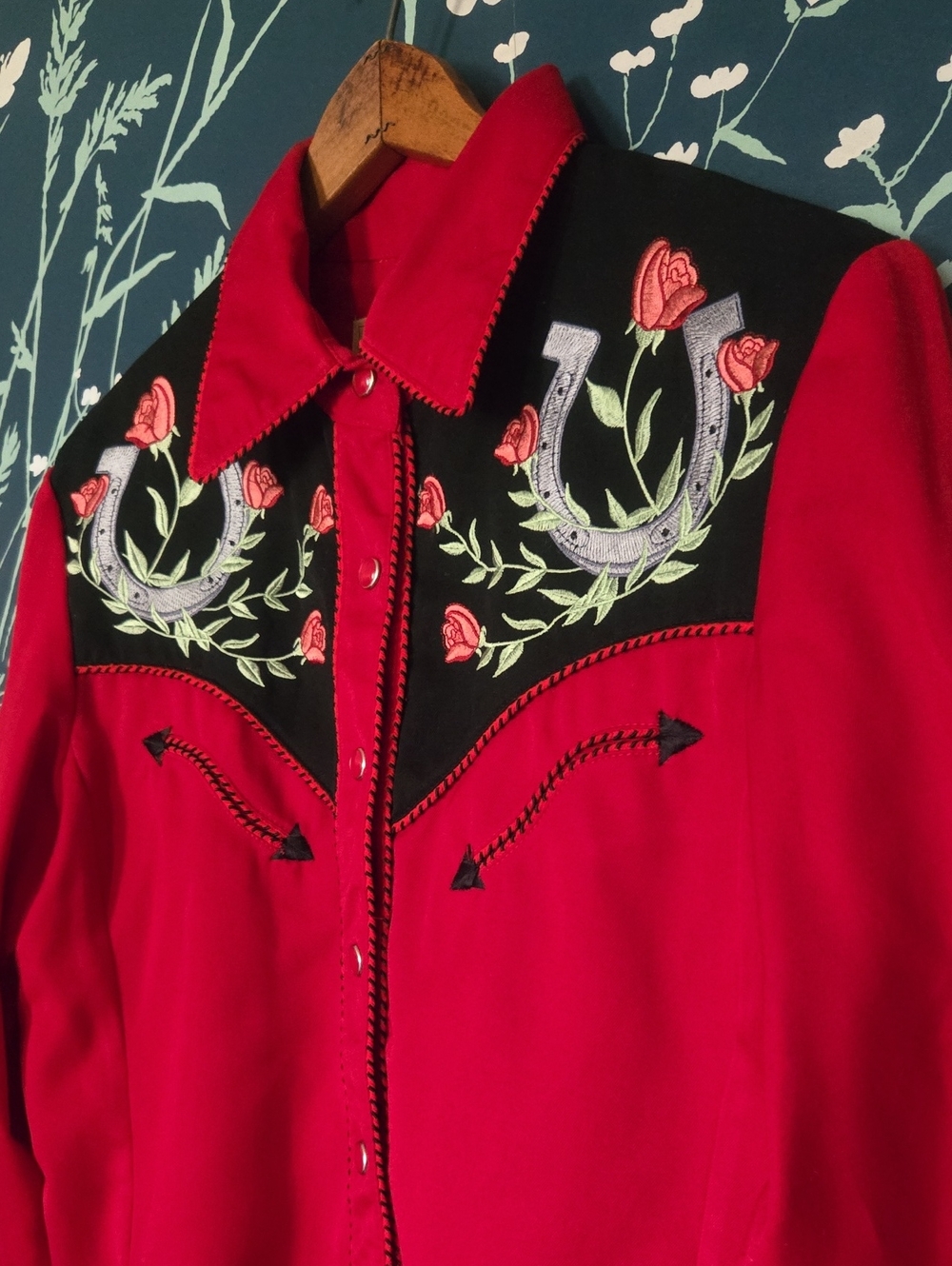 Scully Western Wear Vtg Pearl Snap Embroidered Rodeo Shirt - Picture 2 of 6